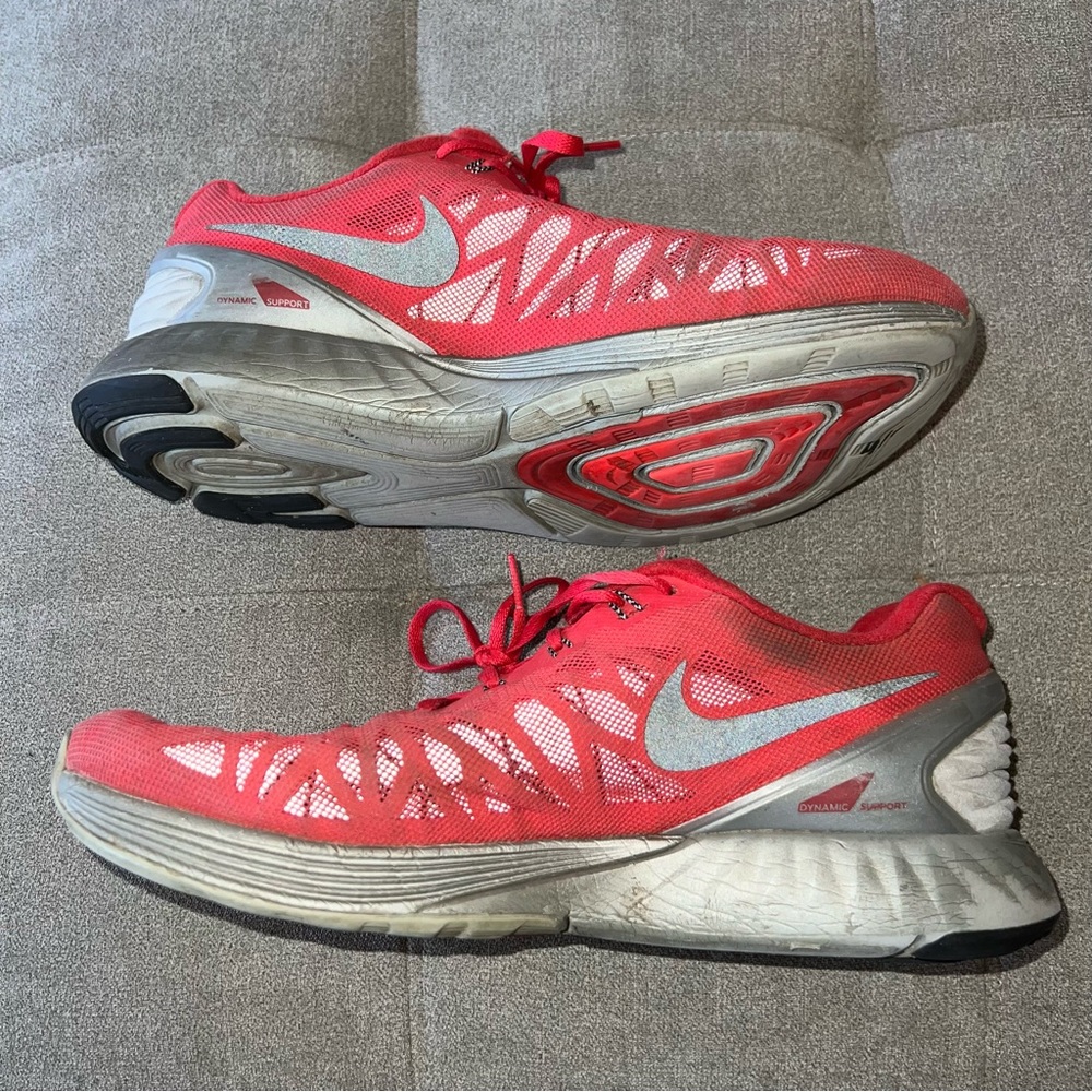 Nike LunarGlide 6 Flash 3M Red Shoes Men’s Size 11.5 - Picture 4 of 7